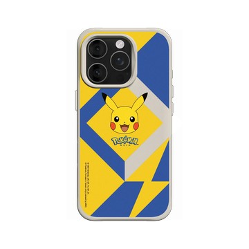 iPhone 16 Pro SolidX 貝殼灰 - 寶可夢 Pokemon - 幾何閃電-皮卡丘