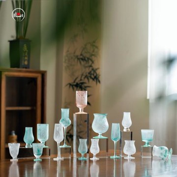 心緣堂琉璃流翠耐熱系列高足杯杯子茶具酒杯手工主人杯品茗杯