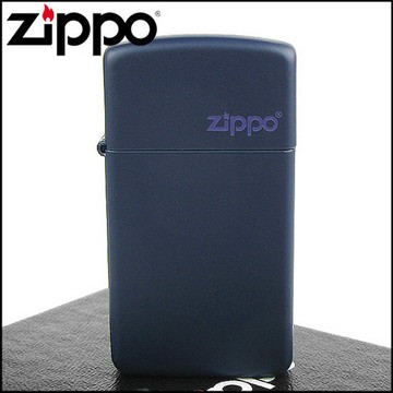 【ZIPPO】美系~LOGO字樣打火機~(窄)Navy Matte海軍藍烤漆