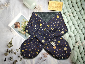 韓國棉布深藍宇宙星空手作圍脖-不分年齡圍脖-圍巾-脖圍-短圍巾--