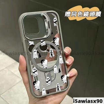 萬聖節幽靈Magsafe磁吸金屬鏡頭支架 iPhone 16 15 14 13 12 11 Pro Max手機殼