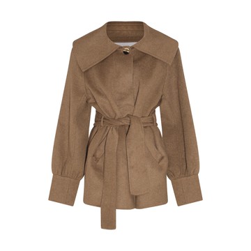 Ganni - Oak Wool And Viscose Blend Coat