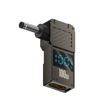 Kamera 3.5*1.35 筆電專用Type-C母轉DC公 數顯轉接頭 PD誘騙轉接頭/20V/100W/5A