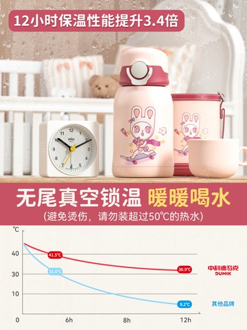 兒童保溫杯316L食品級不銹鋼學生男童女孩上學專用吸管大容量水杯