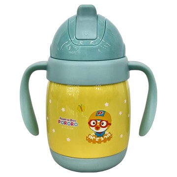 LiLFANT 小企鵝波露露 316不鏽鋼吸管學習水壺 250ml 12個月+  1個