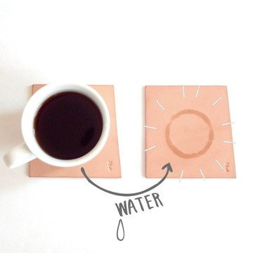 [杯墊] 鞣製皮革，玩水漬，手工製作 [kosuta]