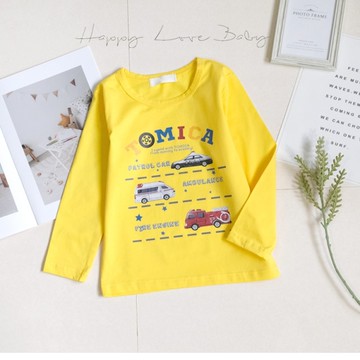 多美各式救援公務車舒適薄棉長袖上衣 秋冬童裝 男童上衣 男童長袖 男童棉T 長袖上衣 秋冬上衣