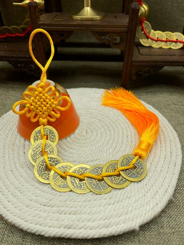 六帝錢 拜拜用品 純銅中國結五帝錢六帝錢八帝九帝