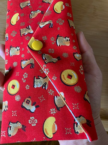 小兔財寶文青風萬用袋-大氣紅 禮物 收納紅包 濕紙巾 衛生棉收納