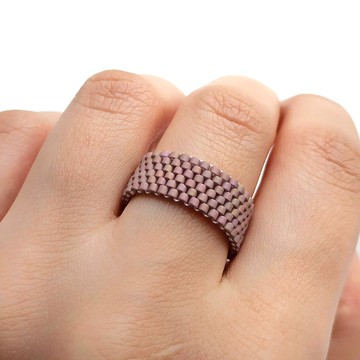 啞光粉 |手工珠圈|極簡主義女士戒指|給她的禮物