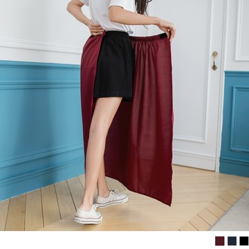 涼感素色多功能一片防曬裙