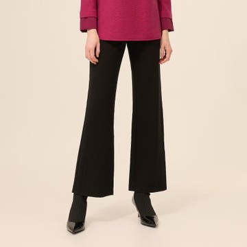 ILEY伊蕾 褲腳開衩造型縲縈小直筒長褲(黑；M-2L)