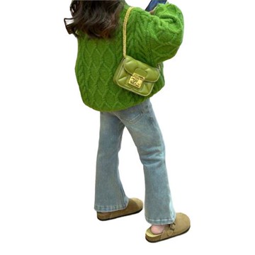 女童加絨牛仔喇叭褲2025新款洋氣時髦一體絨冬裝兒童褲子女秋冬款