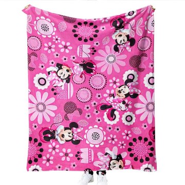 跨境電商數碼印花柔軟毛絨毯 米老鼠卡通小蓋毯 空調毯沙發毯