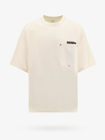 Cotton t-shirt with leather detail - BOTTEGA VENETA - gender_Man