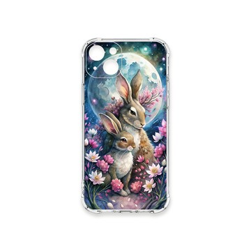 iPhone 15 Plus 殼 TRON IPhone 15 PLUS 月球上的兔子 四角防摔殼 手機殼