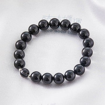 【咕咕好運GoodLuck】黑曜石眼男士手鍊(含開光)-生日 禮物 送男友 送禮 飾品 推薦 療癒水晶 防小人