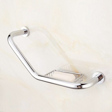 1512R 不鏽鋼浴室安全扶手附皂籃 (右)