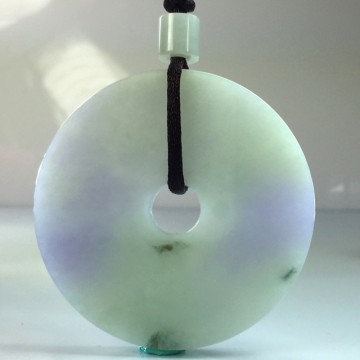 【森茂珠寶】緬甸天然翡翠A貨 春帶彩平安扣墜子 B1066