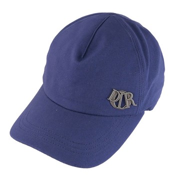 Christian Dior Charm 復古字母LOGO標誌棉質棒球帽.海軍藍