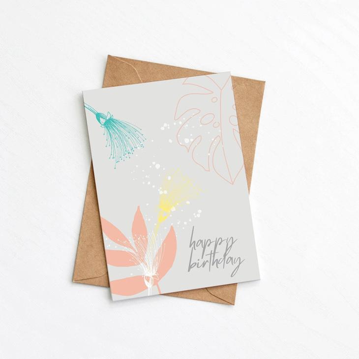 GREENWICH PAPER STUDIO MODERN FLORAL BIRTHDAY CARD グリーティングカード GPS-33