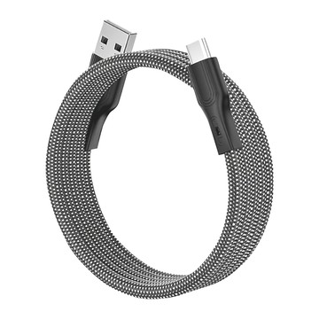 Magtame USB-A-Type-C 圓線款 磁性快收納充電傳輸線  1m  銀色  1條