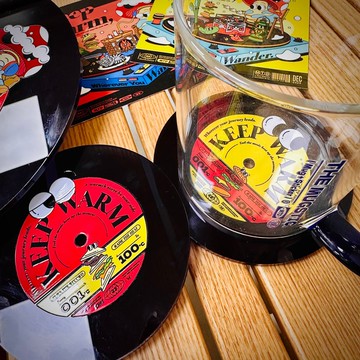 黑膠造型壓克力杯墊 | 共2色