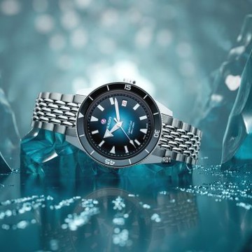 RADO 雷達表 最新廣告款 Captain Cook庫克船長300米碳化鋼腕錶 深海藍39㎜ R01(R32223213)