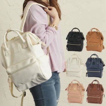 anello雙肩包簡約女大學生女電腦包大容量雙肩包中學生背包書包