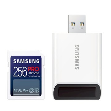 SAMSUNG 三星 PRO Ultimate SD 記憶卡 + 讀卡機  256GB  1個
