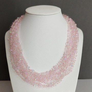 水晶珠與玻璃珠項鍊 頸鍊 女士晚宴飾品