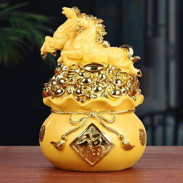 存錢罐$‌台灣出貨  駿馬騰飛存錢罐擺件2025年新款只進不出儲蓄罐裝飾品開業喬遷禮品