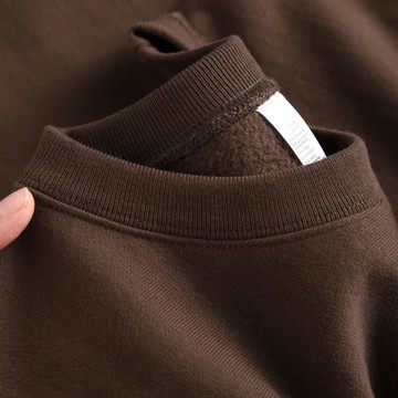 460g重磅復古巧克力色質感顯白衛衣 慵懶風秋冬純棉美式上衣男女