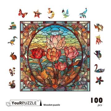 [積木共和國] 【YouRPUZZLE】湖畔之韻(檢驗合格 不規則木製拼圖 AI繪製)