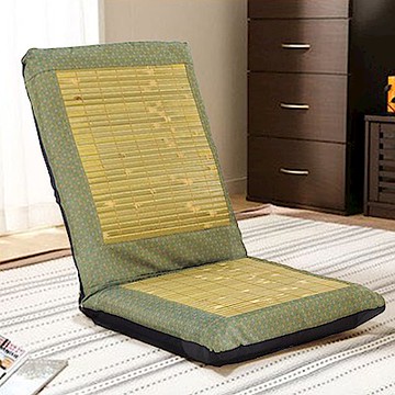 護腰多段式小花竹編透氣大和室椅-踏青綠