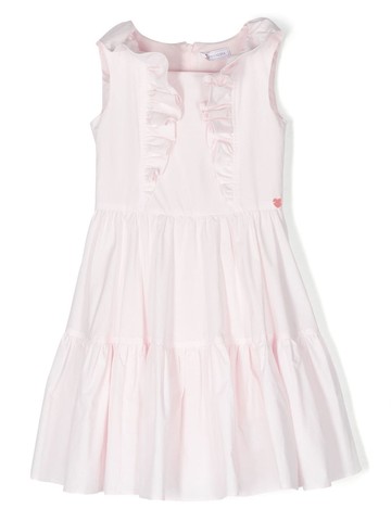 Monnalisa - ruffle-detail dress - kids - Cotton/Cotton - 10 - Pink