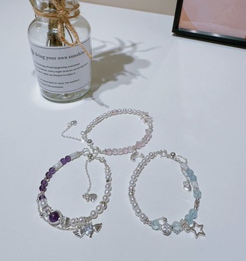 天然水晶手鍊 | 天然珍珠 X 水晶手鍊 海藍寶|紫水晶|粉水晶