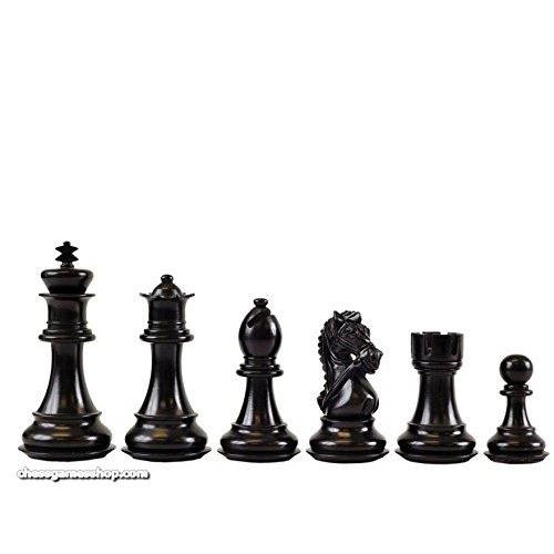 チェス チェスト |Luxuryハンドメイド木製chessmen-pieces-weighted、felted-extra queens-black【