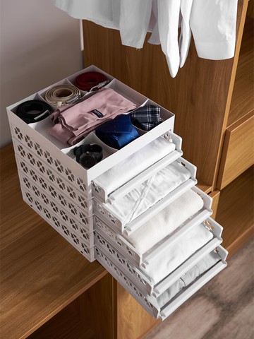 家用衣柜收納筐衣服整理抽屜式收納箱衣物分層收納盒省空間塑料框