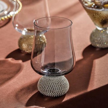 鑲鉆水晶玻璃杯家用輕奢高檔威士忌酒杯矮腳喝水杯子高顏值甜品杯