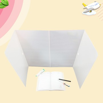 四摺霧面防疫隔板/便攜/學校/辦公室/防噴沫