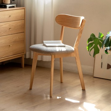 hoi!源氏木語鹿特丹橡木原木色布面餐椅 Y28S08 煙栗棕