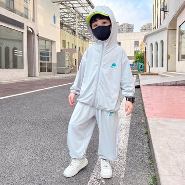 GILE兒童防曬衣男女童防曬服套裝皮膚衣夏季透氣外套防紫外線