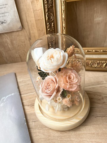 【送禮精選】永生花盅/畢業禮物/情人節/玻璃罩盅/乾燥玫瑰/謝師
