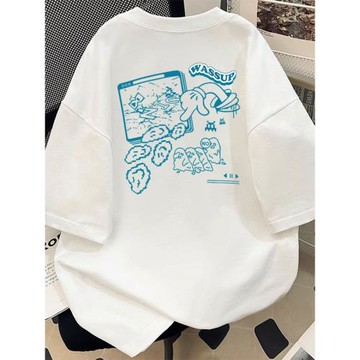 NOAH WASSUP潮牌短袖男2025夏季新款280g重磅純棉寬松圓領情侶t恤