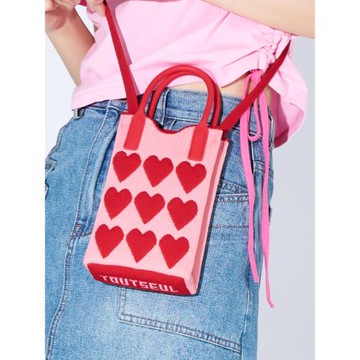 TOUTSEUL2025新款愛心手機包迷你手機收納包包斜挎包女時尚小挎包