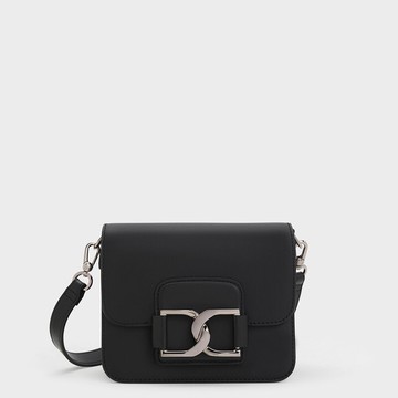 Gabine 真皮雙釦斜背包