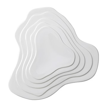 wandu 瓦讀 三角洲 4827餐盤 獨特造型陶瓷餐具  25 x 1.2cm  白色  1個