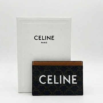 CELINE 經典凱旋門滿版LOGO名片夾