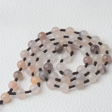 天然玉石掛鏈 三彩圓珠掛鏈 玉佩掛鏈玉墜吊墜掛繩玉項鏈晶瑩剔透1入